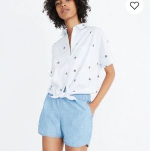 Madewell Chambray Pull-On Shorts M